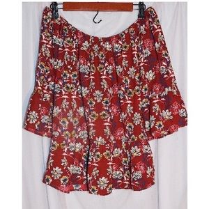 Off the Shoulder Floral Blouse